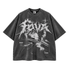 Áo Thun Streetwear FW Graphic Distressed – Đen