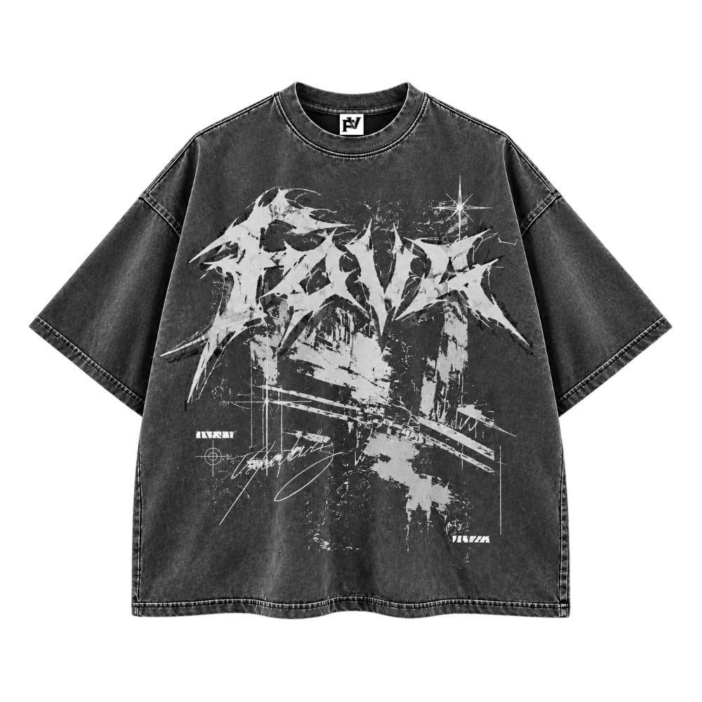 1 Áo Thun Streetwear FW Graphic Distressed – Đen